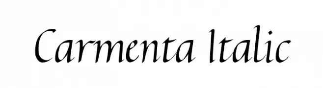 Carmenta Italic  フリーフォントのダウンロード
