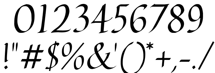 Carmenta Italic Font OTHER CHARS