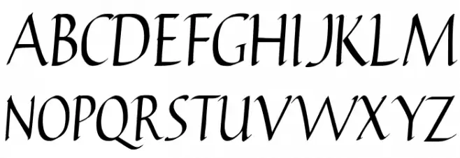 Carmenta Italic Caratteri MAIUSCOLE