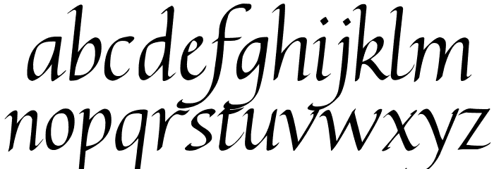 Carmenta Italic Font LOWERCASE