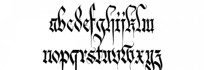 Carmilia-Free Schriftart Kleinbuchstaben