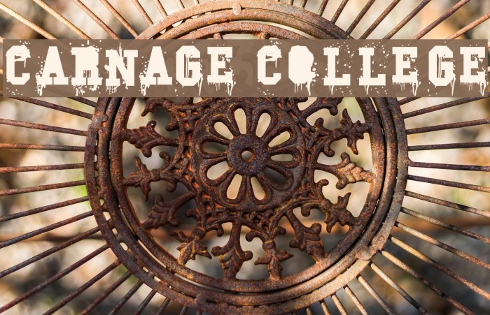 Carnage College Font examples