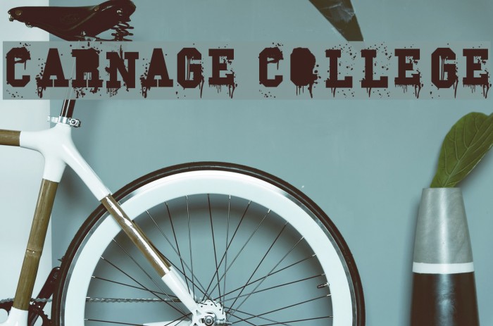 Carnage College Font examples