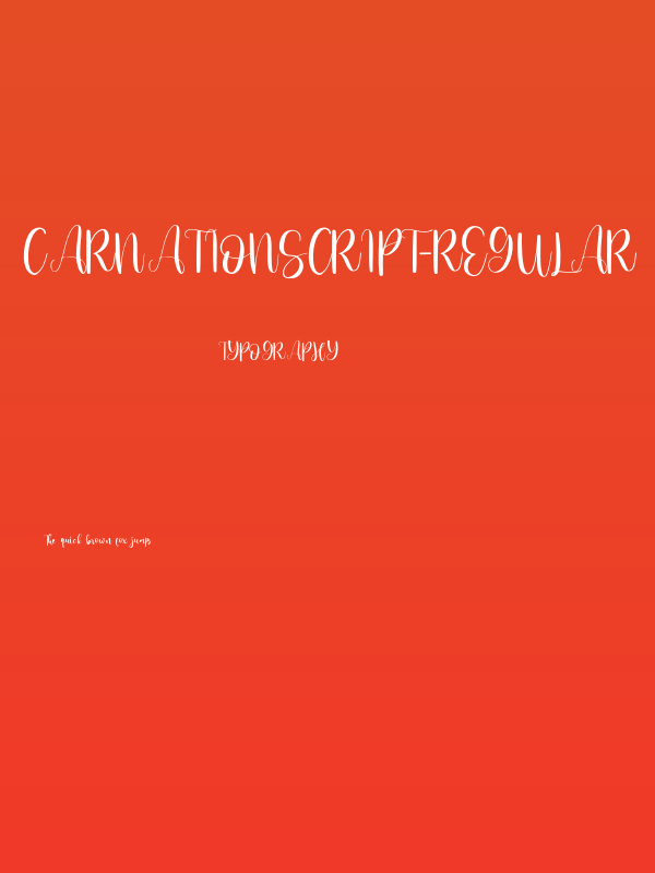 CarnationScript-Regular Poster