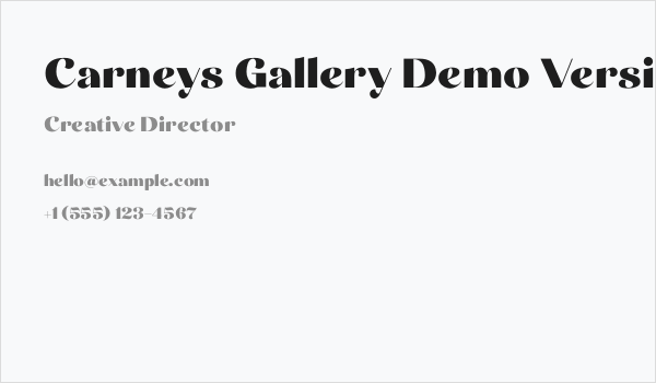 Carneys Gallery Demo Version Business Card
