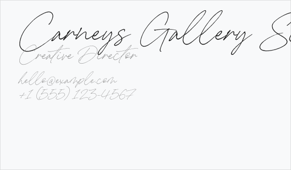 Carneys Gallery Script Demo Ver Business Card
