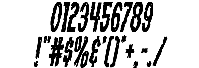 Carnival Corpse Condensed Italic Font OTHER CHARS