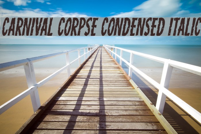Carnival Corpse Condensed Italic Font examples