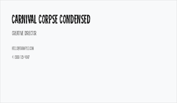 Carnival Corpse Condensed Business Card