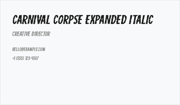 Carnival Corpse Expanded Italic Business Card