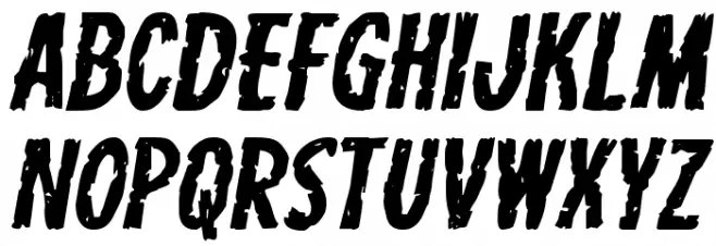 Carnival Corpse Expanded Italic Schriftart Kleinbuchstaben