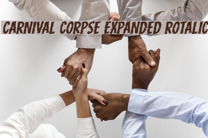 Carnival Corpse Expanded Rotalic Font examples