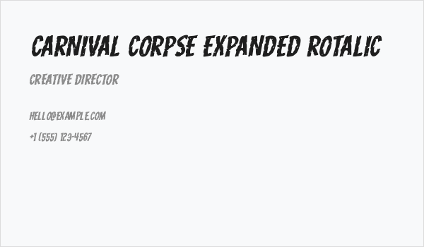 Carnival Corpse Expanded Rotalic Business Card