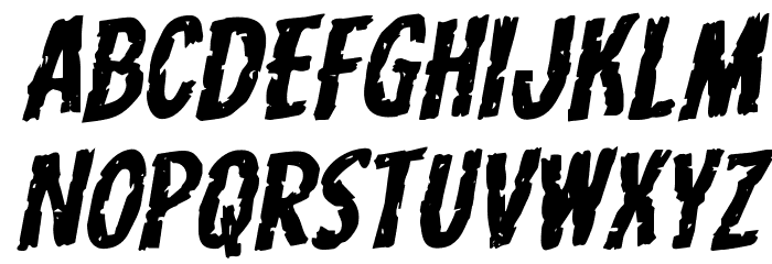 Carnival Corpse Expanded Rotalic Font LOWERCASE