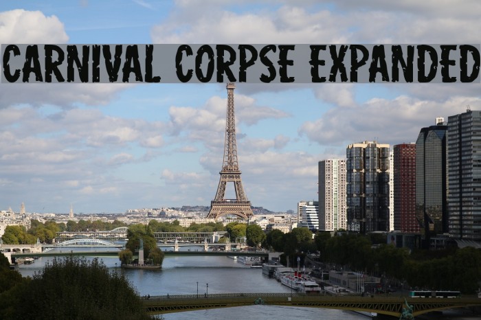 Carnival Corpse Expanded Font examples