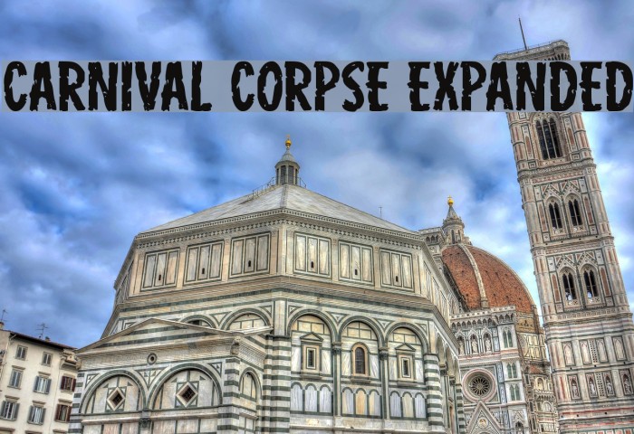 Carnival Corpse Expanded Font examples