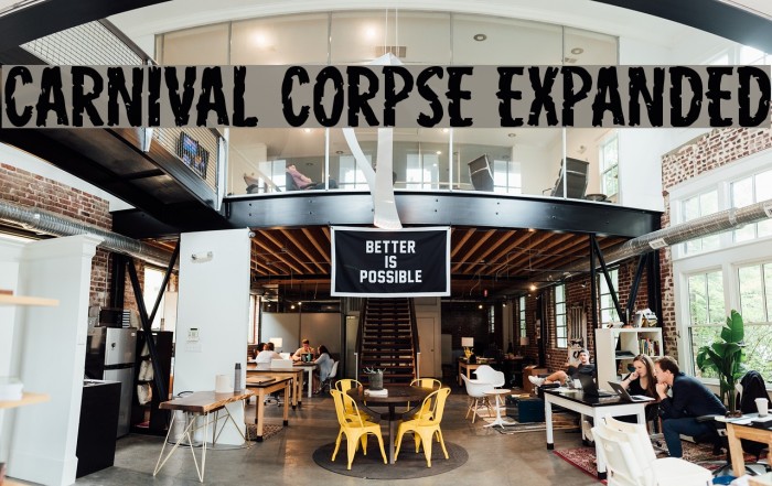 Carnival Corpse Expanded Font examples