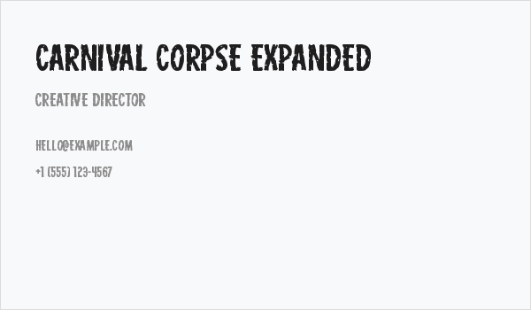 Carnival Corpse Expanded Business Card