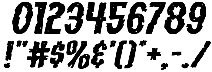 Carnival Corpse Extra-Expanded Italic Font OTHER CHARS
