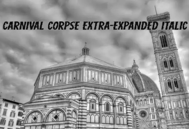 Carnival Corpse Extra-Expanded Italic Font examples