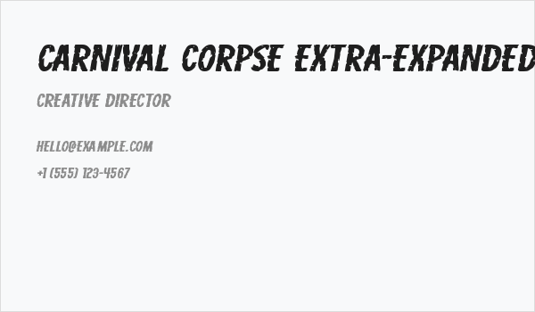 Carnival Corpse Extra-Expanded Italic Business Card