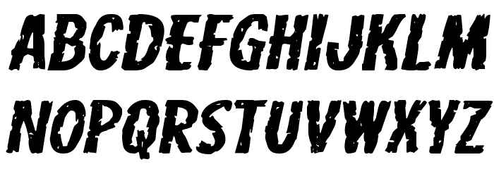 Carnival Corpse Extra-Expanded Italic Font LOWERCASE