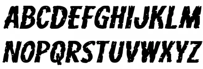 Carnival Corpse Extra-Expanded Italic Font LOWERCASE