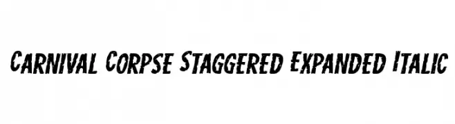 Carnival Corpse Staggered Expanded Italic  नि: शुल्क फ़ॉन्ट्स डाउनलोड