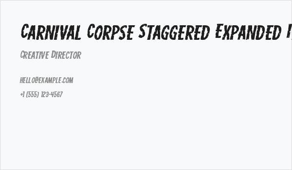 Carnival Corpse Staggered Expanded Italic Business Card