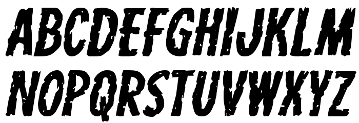 Carnival Corpse Staggered Expanded Italic Font LOWERCASE