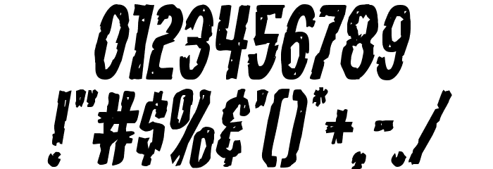 Carnival Corpse Staggered Italic Font OTHER CHARS