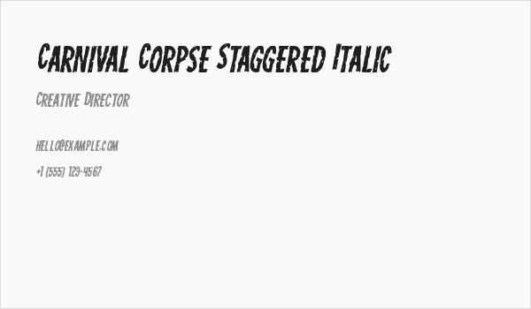 Carnival Corpse Staggered Italic Business Card