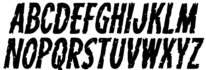 Carnival Corpse Staggered Italic Font LOWERCASE