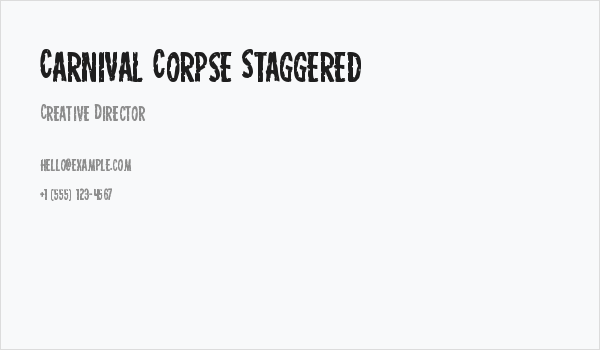 Carnival Corpse Staggered Business Card
