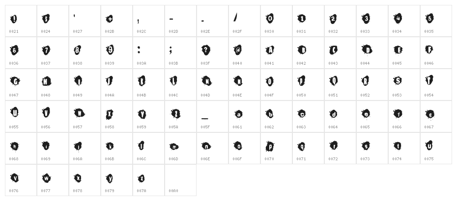 Carnivals Regular Character Map