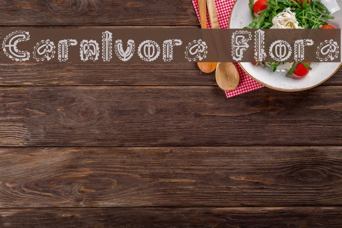 Carnivora Flora Font examples