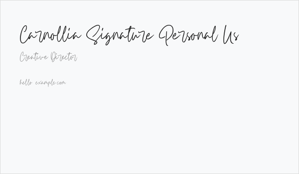 Carnollia Signature Personal Us Business Card