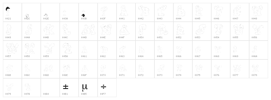 CarolesChunk Character Map