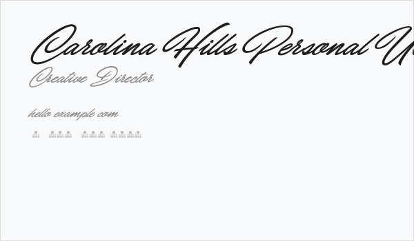 Carolina Hills Personal Use Business Card