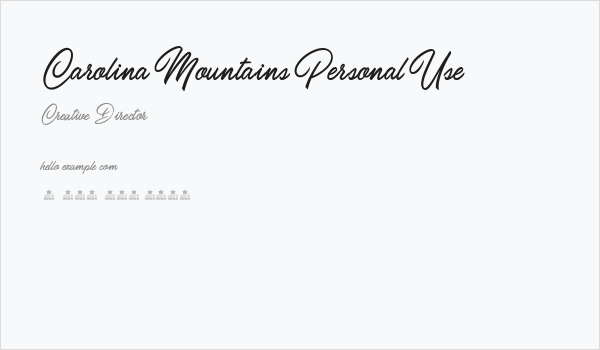Carolina Mountains Personal Use Business Card