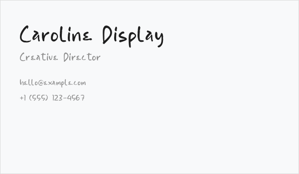 Caroline Display Business Card