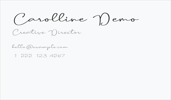 Carolline Demo Business Card