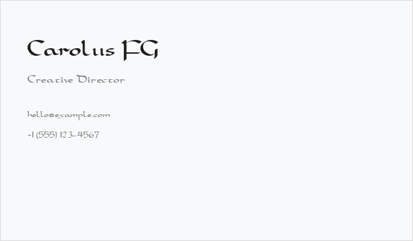Carolus FG Business Card
