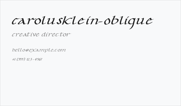 CarolusKlein-Oblique Business Card