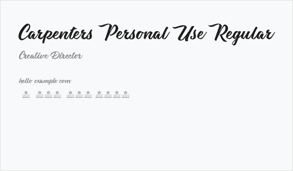 Carpenters Personal Use Regular Business Card