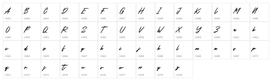 Carputins Free Regular Character Map
