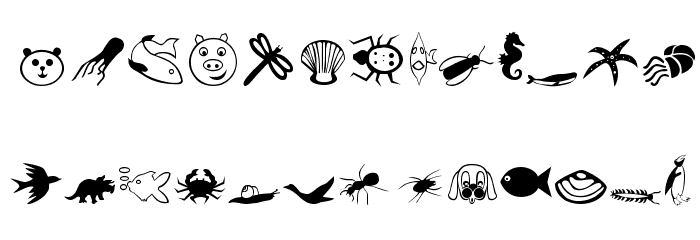 Carr Animal Dingbats Font LOWERCASE