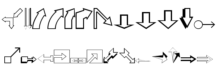 Carr Arrows [outline] Schriftart Groß