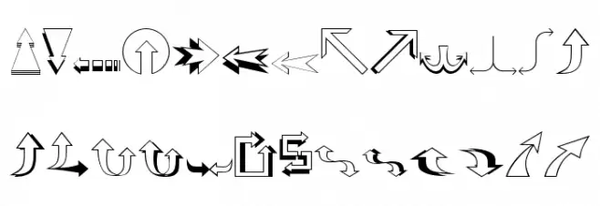 Carr Arrows [outline] Schriftart Kleinbuchstaben