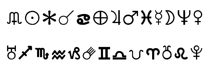 Carr AstroDings Font LOWERCASE